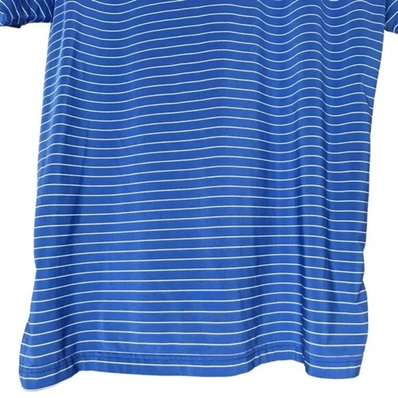 Peter Millar Halifax Stripe Stretch Jersey Polo Blue Grey Golf Shirt (Men M) - Picture 10 of 10